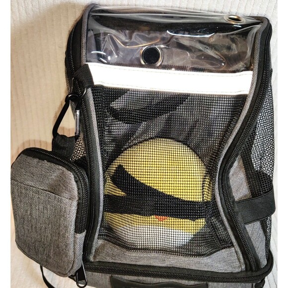 Pet Carrier Backpack Adjustable Shoulders Bag Breathable Mesh with Keychain bag - Picture 2 of 16